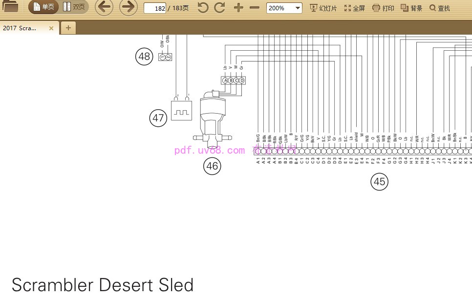2017 杜卡迪 自游 Desert Sled 使用说明书(英文)带电路图