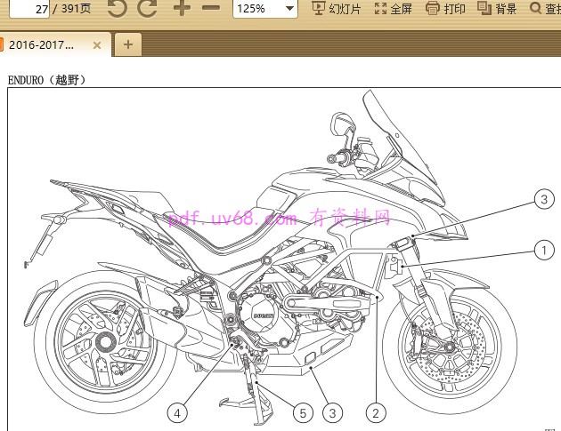 2016-2017 杜卡迪MTS1200 Enduro安德鲁 车主使用说明书 用户指南