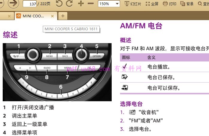 2016-2017 MINI COOPER S CABRIO用户手册