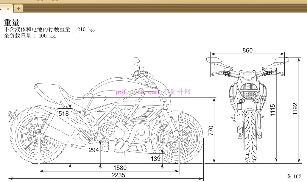 2012 杜卡迪Diavel大魔鬼ABS 使用说明书 用户指南 含电路图
