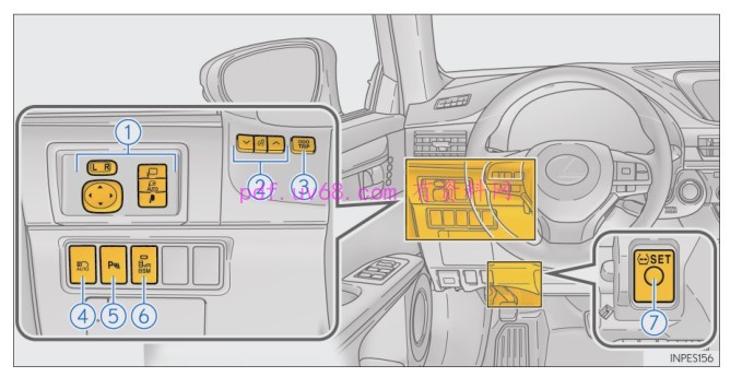 2015-2017 雷克萨斯 ES250 ES200 用户手册功能说明图（含 SRS-AIRBAG 相关标识）